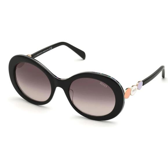 Emilio Pucci Sunglasses Black‎ Full Rim Oval Shape Frame EP 127 01T - Picture 1 of 12